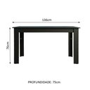 Ver imagem 2 de Mesa Madesa Retangular Tampo de Madeira 5231 Preto Cor:Preto