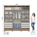 Ver imagem 4 de Guarda-Roupas Casal 6 Portas 6 Gavetas com Espelho Andréas Off White/Nature