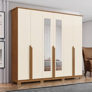 Guarda-roupas Casal 6 Portas 6 Gavetas com Espelho Andréas