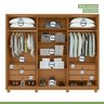 Conjunto de Guarda-roupa Casal Leder 6 Portas com Pés e Cômoda 8 Gavetas Urban - 8