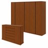 Conjunto de Guarda-roupa Casal Leder 6 Portas e Cômoda 2 Portas 7 Gavetas 3 Prateleiras Vedra  - 1