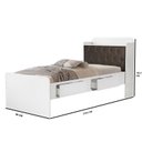 Ver imagem 3 de Cama Solteiro com Baú 2 Gavetas Tamires Branco/Nogal