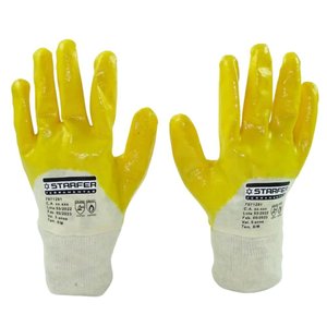 Luva de Segurança em Malha Tricotada Revestida de Nitrílico Parcial Amarela Tamanho G Ca 49.472 - St