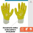 Ver imagem 4 de Luva de Segurança em Malha Tricotada Revestida de Nitrílico Parcial Amarela Tamanho G Ca 49.472 - St