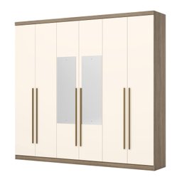 Guarda-roupa Casal 6 Portas 3 Gavetas Internas com Espelho Jade - 3