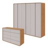 Conjunto de Guarda-roupa Casal Loop 6 Portas e Cômoda 8 Gavetas 152x48x96cm Loop  - 1