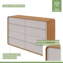 Ver imagem 4 de Conjunto de Guarda-roupa Casal Loop 6 Portas e Cômoda 8 Gavetas 152x48x96cm Loop 