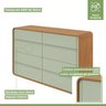 Conjunto de Guarda-roupa Casal Loop 6 Portas e Cômoda 8 Gavetas 152x48x96cm Loop  - 4