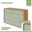 Ver imagem 4 de Conjunto de Guarda-roupa Casal Loop 6 Portas e Cômoda 8 Gavetas 152x48x96cm Loop