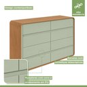 Ver imagem 3 de Conjunto de Guarda-roupa Casal Loop 6 Portas e Cômoda 8 Gavetas 152x48x96cm Loop