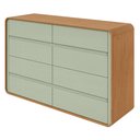 Ver mais imagens de Conjunto de Guarda-roupa Casal Loop 6 Portas e Cômoda 8 Gavetas 152x48x96cm Loop