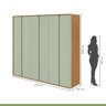 Conjunto de Guarda-roupa Casal Loop 6 Portas e Cômoda 8 Gavetas 152x48x96cm Loop  - 14