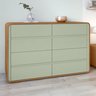Conjunto de Guarda-roupa Casal Loop 6 Portas e Cômoda 8 Gavetas 152x48x96cm Loop  - 2