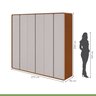 Conjunto de Guarda-roupa Casal Loop 6 Portas e Cômoda 8 Gavetas 152x48x96cm Loop  - 14