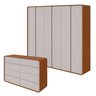 Conjunto de Guarda-roupa Casal Loop 6 Portas e Cômoda 8 Gavetas 152x48x96cm Loop  - 1