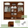 Conjunto de Guarda-roupa Casal Loop 6 Portas e Cômoda 8 Gavetas 152x48x96cm Loop  - 13