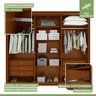 Conjunto de Guarda-roupa Casal Loop 6 Portas e Cômoda 8 Gavetas 152x48x96cm Loop  - 11