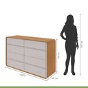 Ver imagem 6 de Conjunto de Guarda-Roupa Casal 6 Portas com Pés e Cômoda 8 Gavetas Loop Marrom Amêndoa Clean/Off White