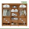Conjunto de Guarda-roupa Casal Loop 6 Portas com Pés e Cômoda 8 Gavetas 152x48x96cm Loop  - 15