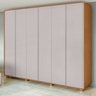 Conjunto de Guarda-roupa Casal Loop 6 Portas com Pés e Cômoda 8 Gavetas 152x48x96cm Loop  - 9