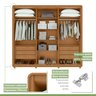 Conjunto de Guarda-roupa Casal Loop 6 Portas com Pés e Cômoda 8 Gavetas 152x48x96cm Loop  - 13