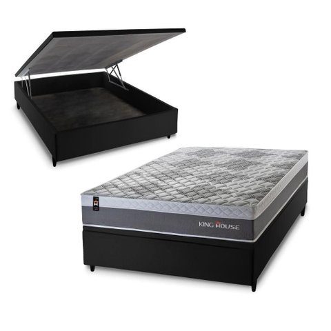 Cama Box Baú Sheffield 138x188 c/ Molas Ensacadas King House