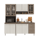 Ver imagem 2 de Armário de Cozinha Modulada Compacta Fidelitá Paris 3 Peças 190cm 9 Portas 3 Gavetas com Tampo