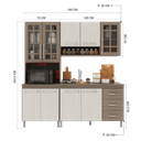 Ver imagem 5 de Armário de Cozinha Modulada Compacta Fidelitá Paris 3 Peças 190cm 9 Portas 3 Gavetas com Tampo
