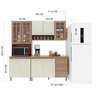 Cozinha Modulada Compacta Fidelitá Paris 3 Peças 190cm 9 Portas 3 Gavetas com Tampo - 4