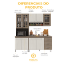 Ver imagem 7 de Armário de Cozinha Modulada Compacta Fidelitá Paris 3 Peças 190cm 9 Portas 3 Gavetas com Tampo