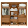 Conjunto de Guarda-roupa Casal Loop 6 Portas com Pés e Cômoda 8 Gavetas 152x48x96cm Loop  - 17