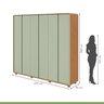 Conjunto de Guarda-roupa Casal Loop 6 Portas com Pés e Cômoda 8 Gavetas 152x48x96cm Loop  - 14