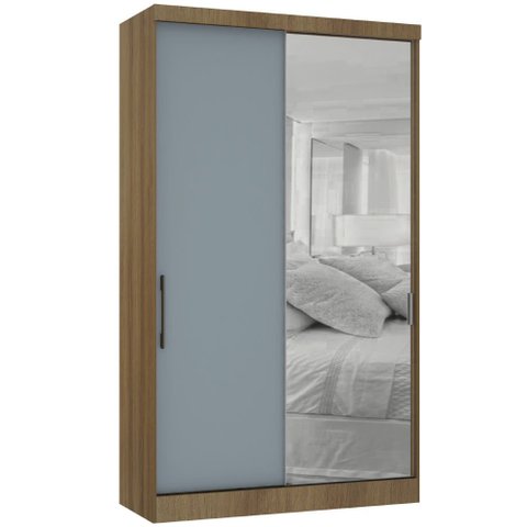 Guarda Roupa Modulado 134,50cm 2 Portas de Correr com Espelho Paris Luciane Móveis