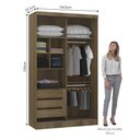 Ver imagem 3 de Guarda Roupa Modulado 134,50cm 2 Portas de Correr com Espelho Paris Luciane Móveis
