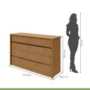Ver imagem 5 de Conjunto de Guarda-Roupa Casal 6 Portas e Cômoda 8 Gavetas Loop e Urban Marrom Amêndoa Clean/Off White