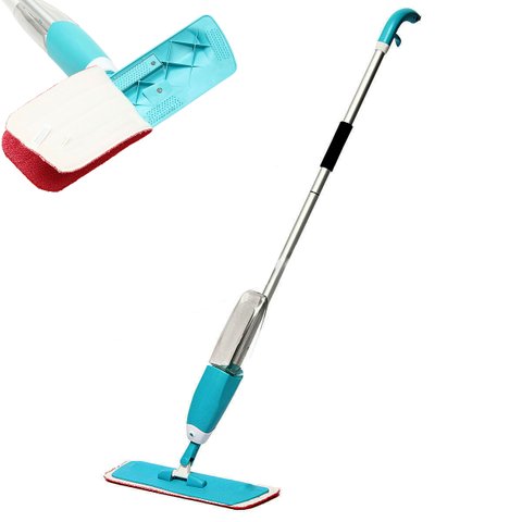 Mop Spray Com Reservatório 400ml Pano Micro Fibra Refil Azul