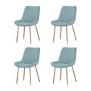 Ver imagem 1 de Kit 4 Cadeiras de Jantar Lara Estrutura em Aco Carbono Cor Bronze Estofado em Linho Conforto Verde