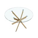 Ver imagem 4 de Mesa de Jantar Lara Base Aço Carbono Tampo 120cm Vidro 10mm Redondo 5 Lugares Chic Sala - Bronze
