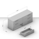Ver imagem 3 de Cômoda Organizadora 150cm com 6 Gavetas 240839 Linha Lisboa Politorno Móveis