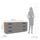 Ver imagem 2 de Cômoda Organizadora 150cm com 6 Gavetas 240839 Linha Lisboa Politorno Móveis