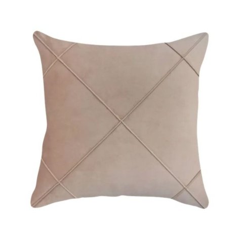 Capa de Almofada Drapeada Veludo Nude Rosado 43x43cm