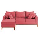 Ver imagem 1 de Sofá 3 Lugares Beny com Chaise Esquerdo Suede Rosa