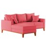 Sofá 3 Lugares Beny com Chaise Esquerdo Suede Rosa - 2