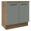 Ver imagem 1 de Balcão Armário de Cozinha 80 cm 2 Portas Rustic/Cinza Agata Madesa