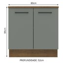 Ver imagem 3 de Balcão Armário de Cozinha 80 cm 2 Portas Rustic/Cinza Agata Madesa