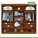 Ver imagem 6 de Conjunto de Guarda-roupa 3 Portas 4 Gavetas Nice e Cômoda 6 Gavetas em Mdp/mdf Maggiore New 