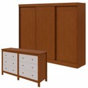 Ver imagem 1 de Conjunto de Guarda-roupa 3 Portas 4 Gavetas Nice e Cômoda 6 Gavetas em Mdp/mdf Maggiore New 