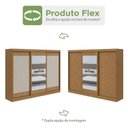 Ver imagem 7 de Kit 2 Peças com Guarda-Roupa 3 Portas com Espelho e Cômoda 6 Gavetas Nice Marrom Amêndoa Clean/Off White