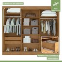 Ver mais imagens de Kit 2 Peças com Guarda-Roupa 3 Portas com Espelho e Cômoda 6 Gavetas Nice Marrom Amêndoa Clean/Off White