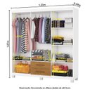 Ver imagem 5 de Guarda-Roupa 6 Portas 2 Gavetas com Espelho e Pés Aurora Branco/Cinamomo